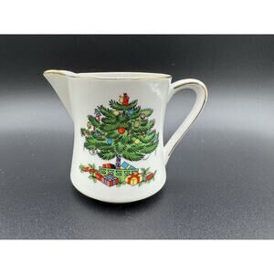 Spode Christmas Tree Creamer England Syrup Pitcher Vintage